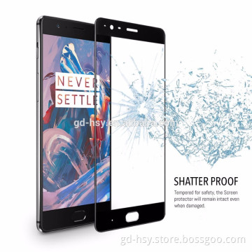 HUYSHE 9h 3d full Curved Tempered Glass Screen Protector For Oneplus 3